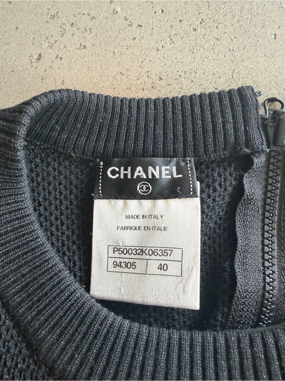 CHANEL black womens knit dress